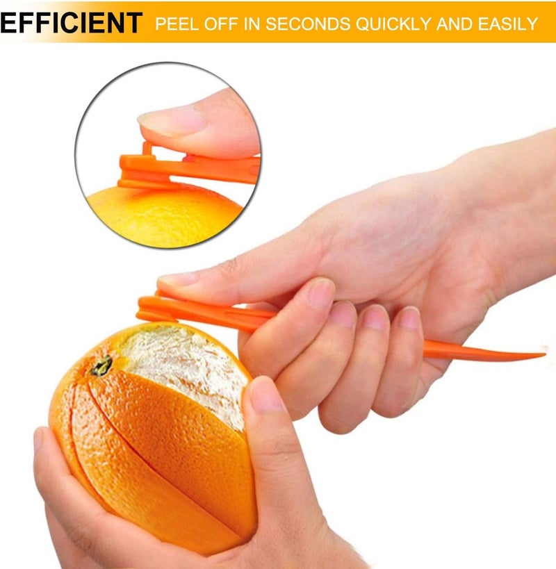MYMENU Orange Peeler Tools Citrus Peel Cutter Plastic Fruit Slicer Cutter Lemon Peeler Opener Remover Fruit Vegetable Tools Kitchen Accessories Cooking Knife Kitchen Gadget Tool,2 Pack (Green+Orange) - Image 3
